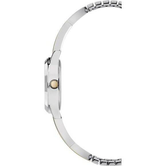 Womens two tone stretch bangle watch silver gold water resistant small face - Picture 2 of 6